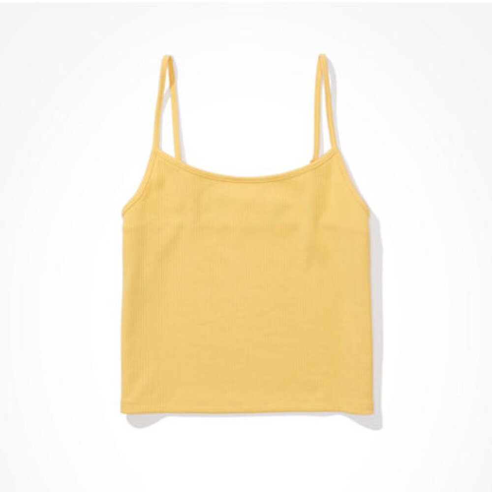 NWT American Eagle AE Crop Cami Golden Yellow Size XXS